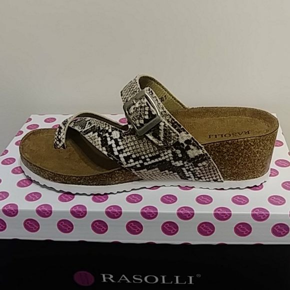 Rasolli, Beige, Snake print 2"wedge Sandals NIB size 10 - Picture 2 of 5